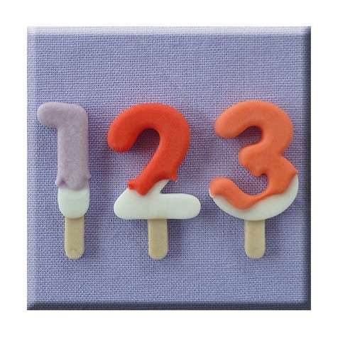 Alphabet Moulds Lolly Numbers Silicone Mould, 29mm