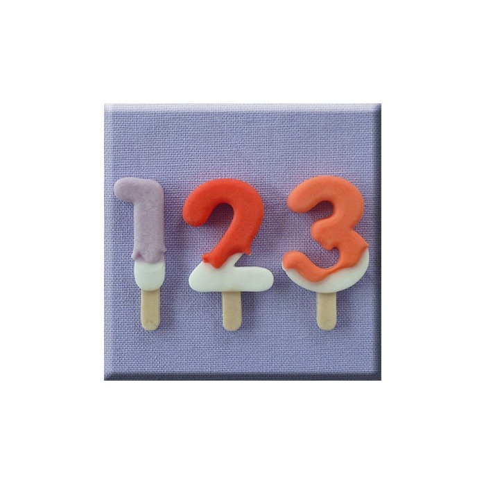 Alphabet Moulds Lolly Numbers Silicone Mould, 29mm