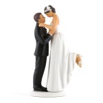 True Romance Black Hair Bride Cake Topper