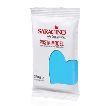 Saracino Zucker Modellierpaste Blau - Glutenfrei - SARACINO Modellierpaste - Hellblau 250g