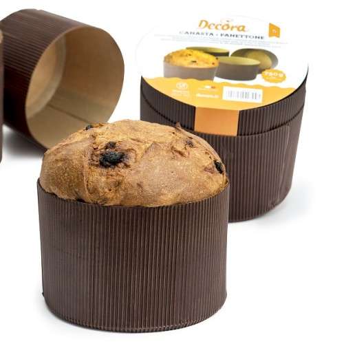 Decora 5x Canasta / Panettone 1000g Einweg Backformen HOCH, 17cm x12cm