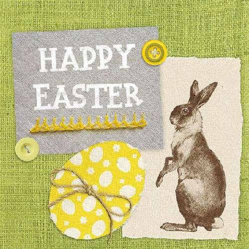 Ambiente Easter Linen Green Paper Napkins, 20 pcs