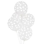 Ballon Tupfen Weiss, 5 Stück