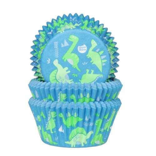 House of Marie Cupcake Förmchen Dinosaurier, 50 Stück