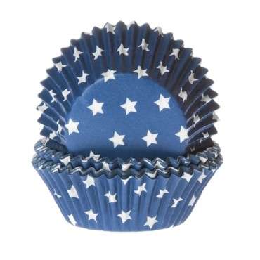 Navy Blue Star Baking Cups