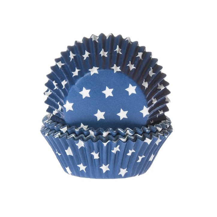 Navy Blue Star Baking Cups