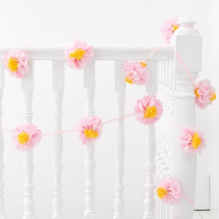 Decadent Garden Flower Pom Pom Garland