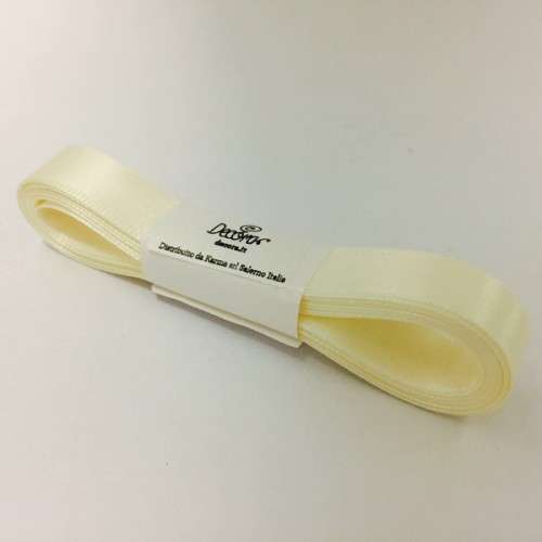 Decora Double Satin Ribbon Creme White, 15mm x 5m