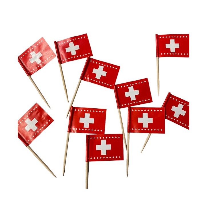 Swiss Toothpick Flag Topper