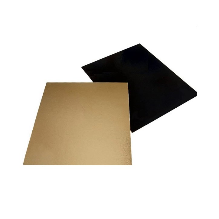 3mm Rectangular Cake Card gold-black