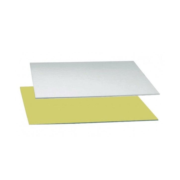 2mm Tortenplatte silber-gold 60x40cm