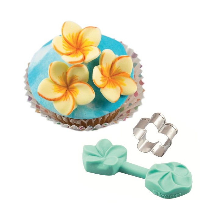 SLK808 Plumeria Sugar Blossom Mould and Cutter Set