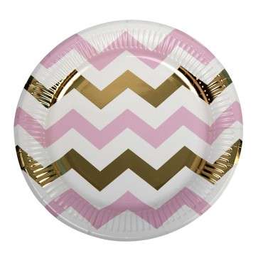 Teller Chevron Rosa & Gold 771662