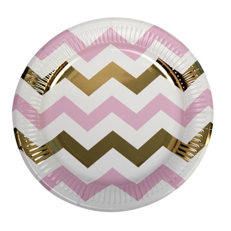 Teller Chevron Rosa & Gold 771662