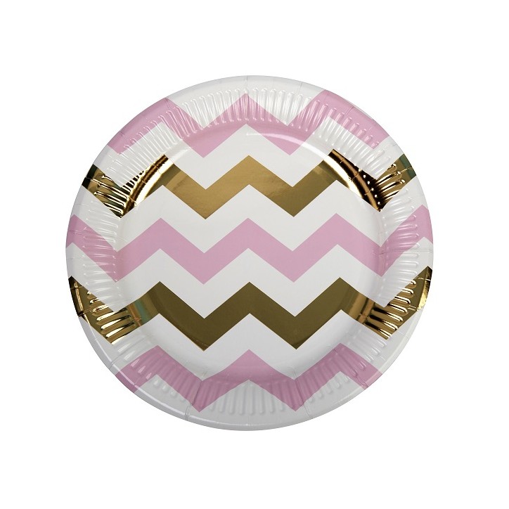 Teller Chevron Rosa & Gold 771662