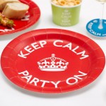 Keep Calm - Party on Plate, 8 pcs