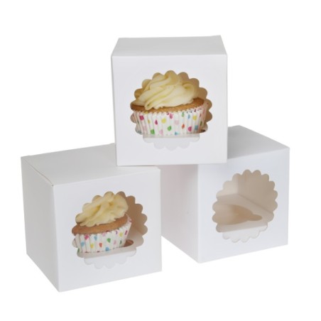 Cupcakeschachtel weiss für 1 Cupcake