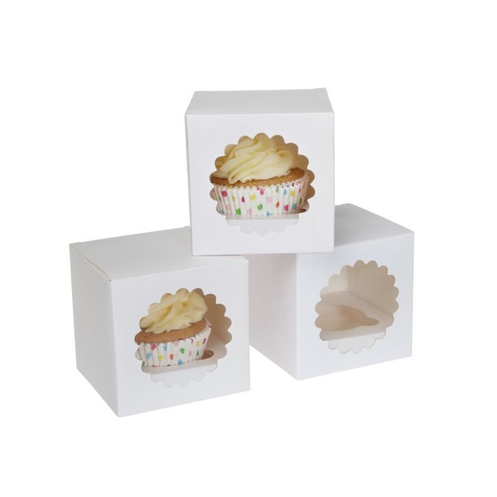 Cupcakeschachtel weiss für 1 Cupcake