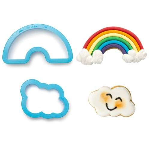 Decora Rainbow & Cloud Cookie Cutters, 2 pcs