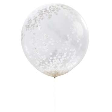 BB-239 Large White Confetti Balloons - Beautiful Botanics