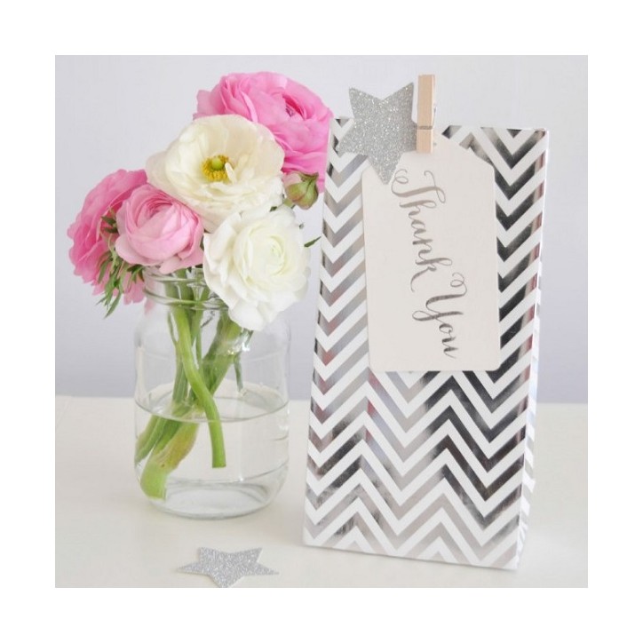 Illume Partyware Chevron Silver Treat Bag