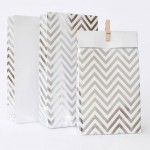 Chevron Silver Treat Bag, 10 pcs