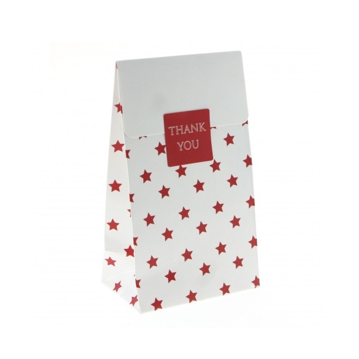 Sambellina White with Red Star Gloss Treat Bag SMBG003