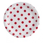 Sambellina White with Red Polkadots Cake Plates, 12 pcs