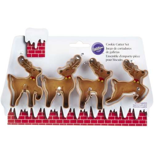 Wilton Christmas Reindeer Cookie Cutter Set, 4 pcs