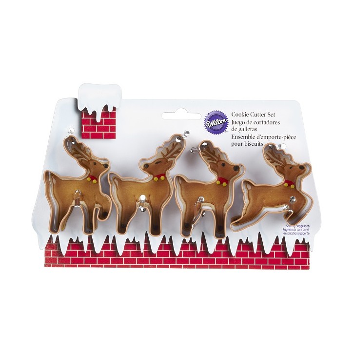 Wilton Prancing Reindeer Cookie Cutter Set, 4 pcs