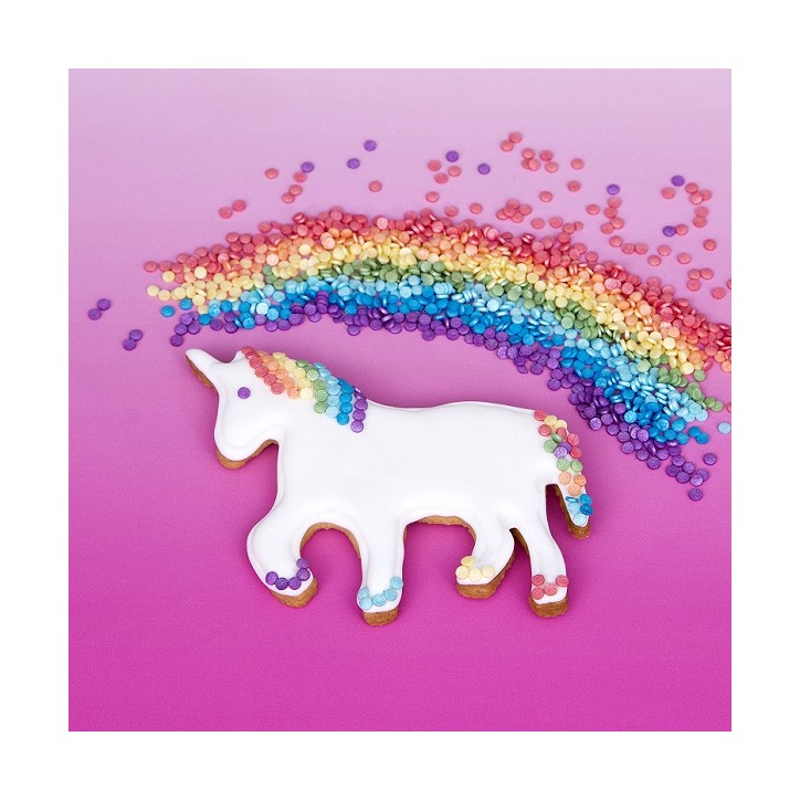 Essbarer Streudekor Einhorn / Regenbogen – 7 Sticks