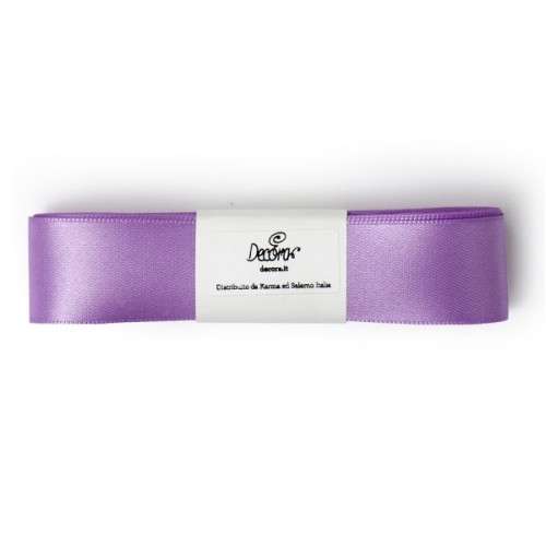 Decora Double Satin Ribbon Lilac, 25mm x 3m