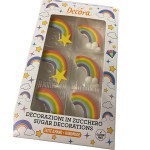 Decora Rainbow Sugar Pipings, 6 pcs