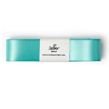 Teal Satinband 25mm mit Webkante