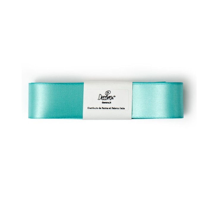 Teal Satinband 25mm mit Webkante