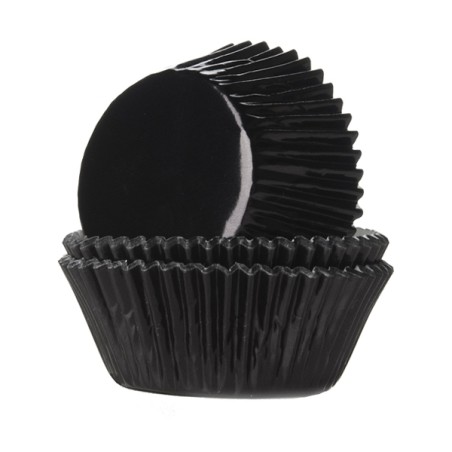 Schwarze Metallic Cupcakeförmchen - Backförmchen für besondere Anlässe