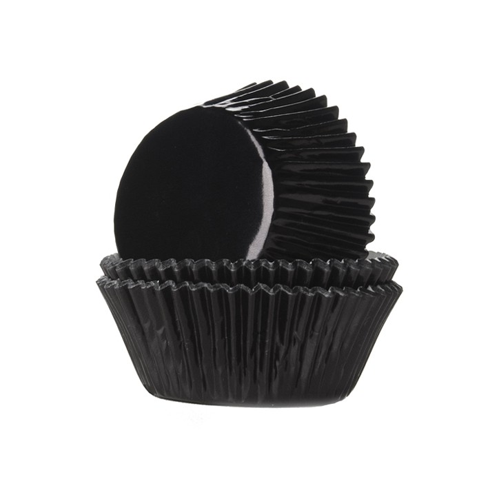 Schwarze Metallic Cupcakeförmchen - Backförmchen für besondere Anlässe