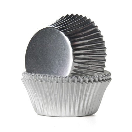 Metallic Silver foil cupcake cases - Glamorous baking cups - Bakeria.ch