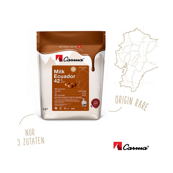 Milch Kuverture Carma Ecuador 42%