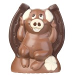 Double Lucky Pig on Horseshoe Chocolate Mould, 120mm