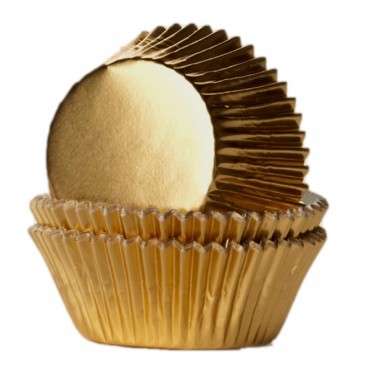 Gold foil cupcake cases - luxurious baking cups for special occasions!