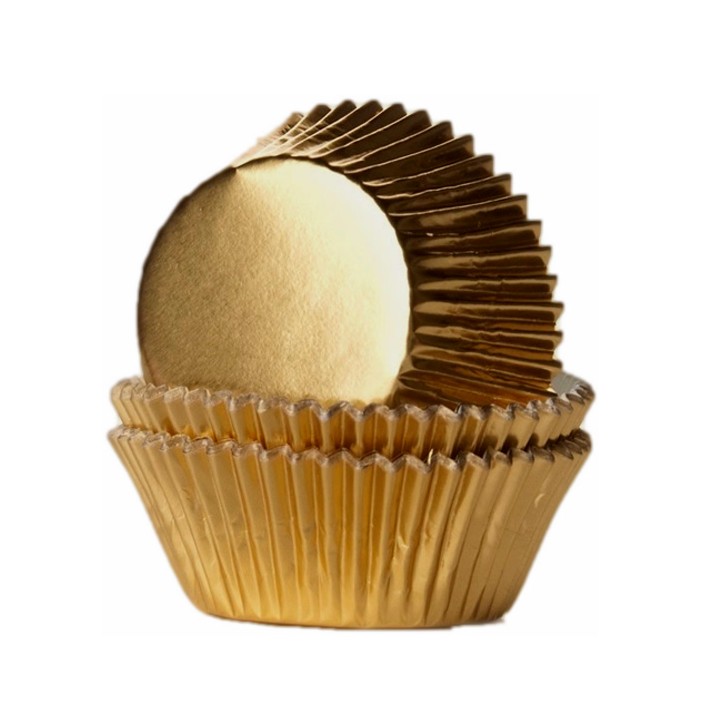 Goldene Metallic Cupcake Förmchen - Luxuriöse Muffin Backförmchen