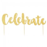 Celebrate Cake Topper Gold