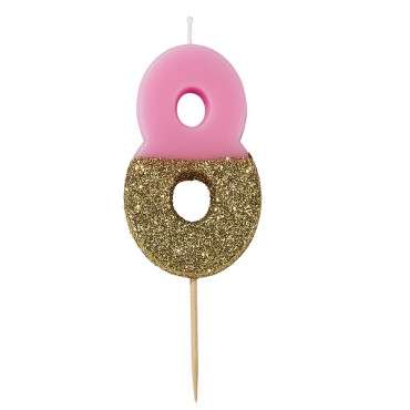 Gold Dip Geburtstagskerze Pink 8