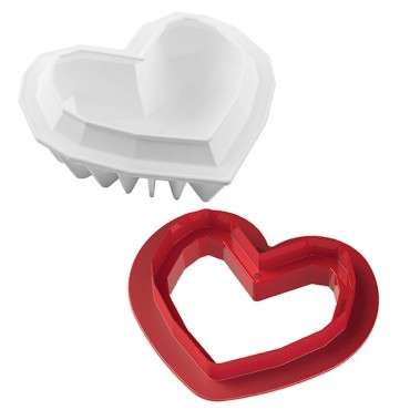 Silikomart professional origami heart silicone mould