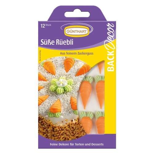 Günthart Sweet Carrots Sugar Pipings, 12 Pcs