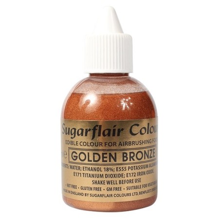 Airbrushfarbe Bronze - Sugarflair Colours Golden Bronze