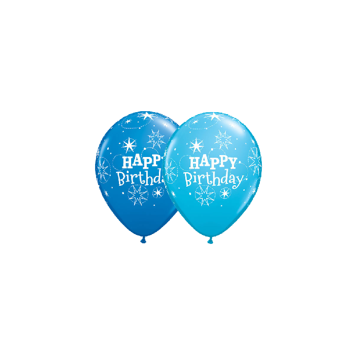 Happy Birthday Luftballon Set Blau