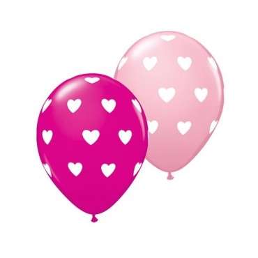 Pink/Rose Hearts Balloons