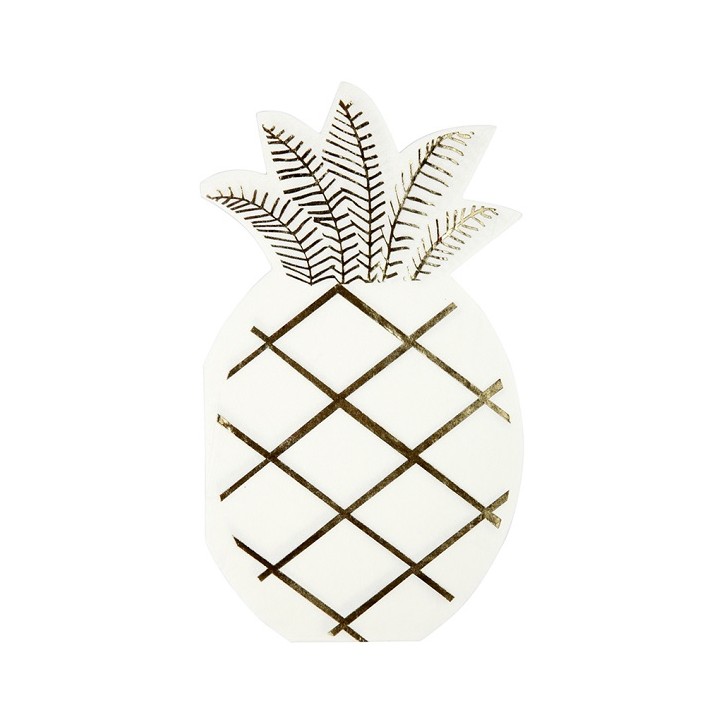 Meri Meri Gold Foil Pineapple Napkin 168481